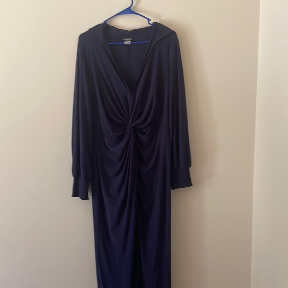 Blue sleeve dress polyester